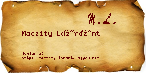Maczity Lóránt névjegykártya